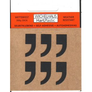 Komma - selvklbende bogstav  SORT 50 mm - bdt. a 10 stk