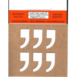 Komma -  selvklbende  HVID 15 mm  - leveres i bdt. a 10 stk