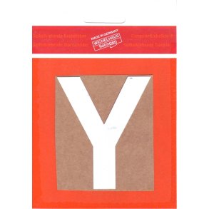 Y -   Selvklbende bogstav  HVID 50 MM - bdt. a 10 stk