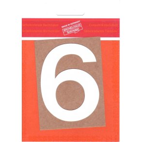 6 - selvklbende tal HVID 80 mm