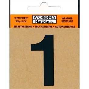 1 - selvklbende tal SORT 80 mm  