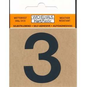 3 - selvklbende tal SORT 80 mm  