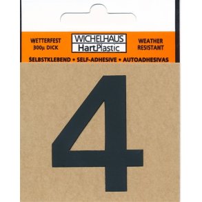 4 - selvklbende tal SORT 80 mm  