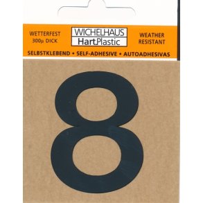 8 - selvklbende tal SORT 80 mm  