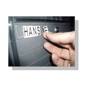 Oblatark med tal og bogstaver 25 mm