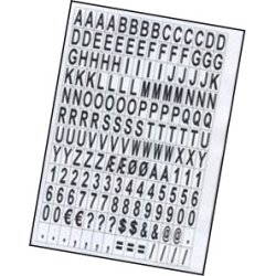 Oblatark med tal og bogstaver 25 mm