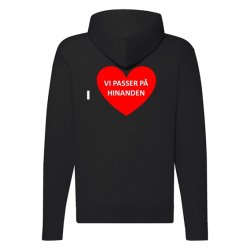 H�ttetr�je med lynl�s med tryk - vi passer p� hinanden i r�dt hjerte