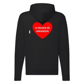 H�ttetr�je med lynl�s med tryk - vi passer p� hinanden i r�dt hjerte