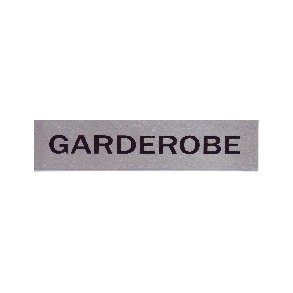GARDEROBE-  selvkl�bende skilt i aluminium  4,5x16,5  mm