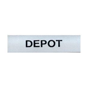 DEPOT  selvkl�bende skilt i aluminium  4,5x16,5  mm