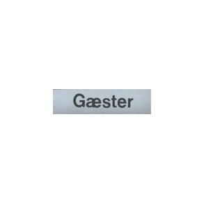 G�STER -  selvkl�bende skilt i aluminium 20x80  mm