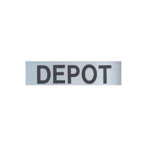 DEPOT -  selvkl�bende skilt i aluminium 20x80  mm