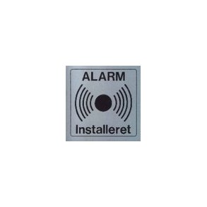 Alarmsymbol -  selvkl�bende skilt i aluminium 90x90 mm