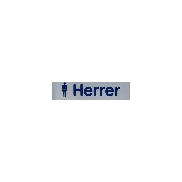 Herrer + symbol - 40x160 mm hrd plast selvklbende